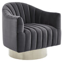 [ Tina Accent Chair in Grey & Silver ] - Custom Furniture Manufacturer Brampton, Toronto, Vaughan, Mississauga, Ontario, Oakville, Hamilton
