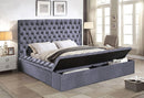 [ Triple Storage Velvet Bed ] - Custom Furniture Manufacturer Brampton, Toronto, Vaughan, Mississauga, Ontario, Oakville, Hamilton