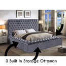 [ Triple Storage Velvet Bed ] - Custom Furniture Manufacturer Brampton, Toronto, Vaughan, Mississauga, Ontario, Oakville, Hamilton