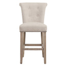 [ Velma 26'' Counter Stool, set of 2, in Beige with Vintage Oak Legs ] - Custom Furniture Manufacturer Brampton, Toronto, Vaughan, Mississauga, Ontario, Oakville, Hamilton