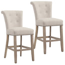 [ Velma 26'' Counter Stool, set of 2, in Beige with Vintage Oak Legs ] - Custom Furniture Manufacturer Brampton, Toronto, Vaughan, Mississauga, Ontario, Oakville, Hamilton