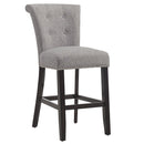 [ Velma 26'' Counter Stool, set of 2, in Grey with Coffee Legs ] - Custom Furniture Manufacturer Brampton, Toronto, Vaughan, Mississauga, Ontario, Oakville, Hamilton