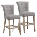 [ Velma 26'' Counter Stool, set of 2, in Grey with Vintage Oak Legs ] - Custom Furniture Manufacturer Brampton, Toronto, Vaughan, Mississauga, Ontario, Oakville, Hamilton