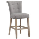 [ Velma 26'' Counter Stool, set of 2, in Grey with Vintage Oak Legs ] - Custom Furniture Manufacturer Brampton, Toronto, Vaughan, Mississauga, Ontario, Oakville, Hamilton