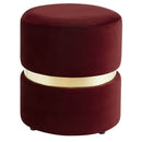 [ Viola Round Ottoman in Burgundy ] - Custom Furniture Manufacturer Brampton, Toronto, Vaughan, Mississauga, Ontario, Oakville, Hamilton
