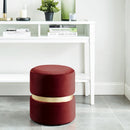 [ Viola Round Ottoman in Burgundy ] - Custom Furniture Manufacturer Brampton, Toronto, Vaughan, Mississauga, Ontario, Oakville, Hamilton