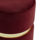 [ Viola Round Ottoman in Burgundy ] - Custom Furniture Manufacturer Brampton, Toronto, Vaughan, Mississauga, Ontario, Oakville, Hamilton