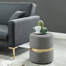 [ Viola Round Ottoman in Grey ] - Custom Furniture Manufacturer Brampton, Toronto, Vaughan, Mississauga, Ontario, Oakville, Hamilton