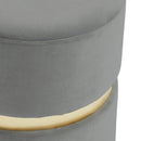 [ Viola Round Ottoman in Grey ] - Custom Furniture Manufacturer Brampton, Toronto, Vaughan, Mississauga, Ontario, Oakville, Hamilton