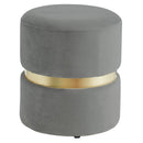 [ Viola Round Ottoman in Grey ] - Custom Furniture Manufacturer Brampton, Toronto, Vaughan, Mississauga, Ontario, Oakville, Hamilton
