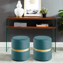 [ Viola Round Ottoman in Teal ] - Custom Furniture Manufacturer Brampton, Toronto, Vaughan, Mississauga, Ontario, Oakville, Hamilton